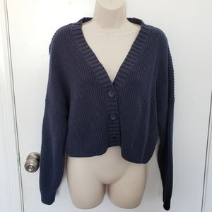 Hollister Crop Knit Sweater in Navy